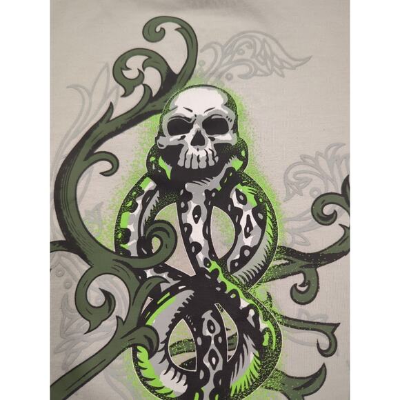 Harry Potter Light Gray M Long Sleeve Morsmordre T-shirt Used - Picture 6 of 7